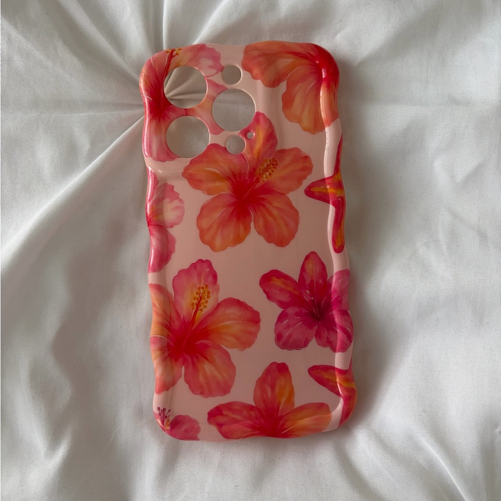 Pink Floral iPhone 15 Pro Case